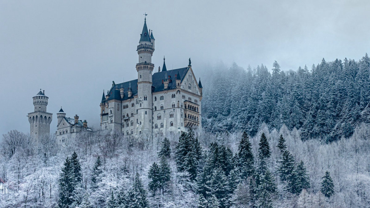 Un château sous la neige